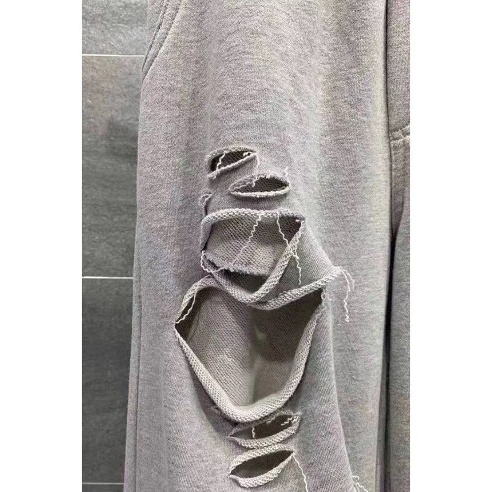 Cut Out Raw Edge Sweat Pants - Picture 6 of 7